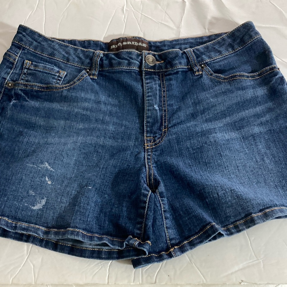 Bit & Bridle Shorts Women Size 14 Blue Denim Studs on Pockets